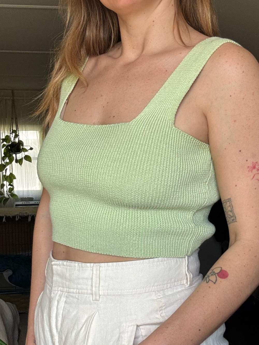 Solai the Label Square-Neck Ribbed Tank